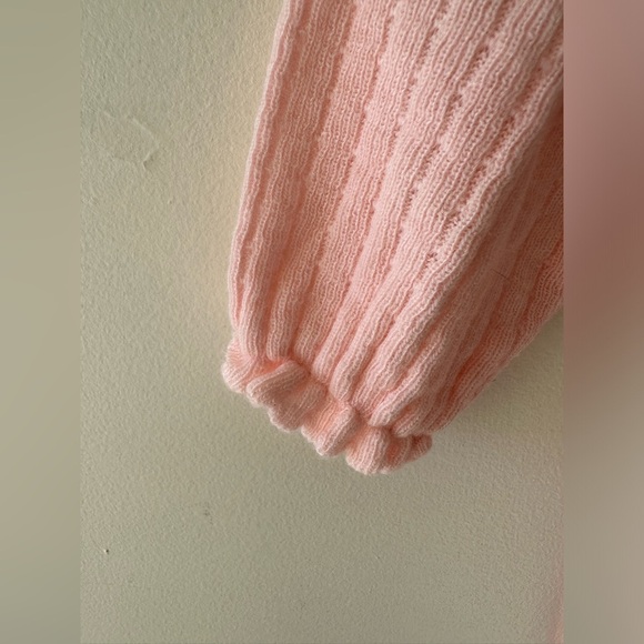 Vintage Baby One Piece - Blush with White Collar with embroidery and Lace - 0-3m - Picture 3 of 7